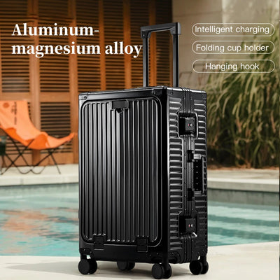 All-Aluminum Alloy Luggage with Front Opening 20"/24"