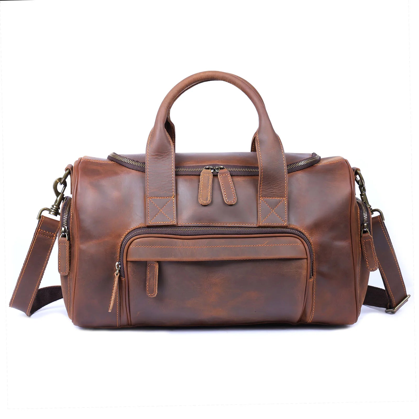 The Brixton - Compact Crazy Horse Leather Travel Bag