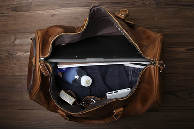 The Outpost - Crazy Horse Leather Duffle with Shoe Compartment