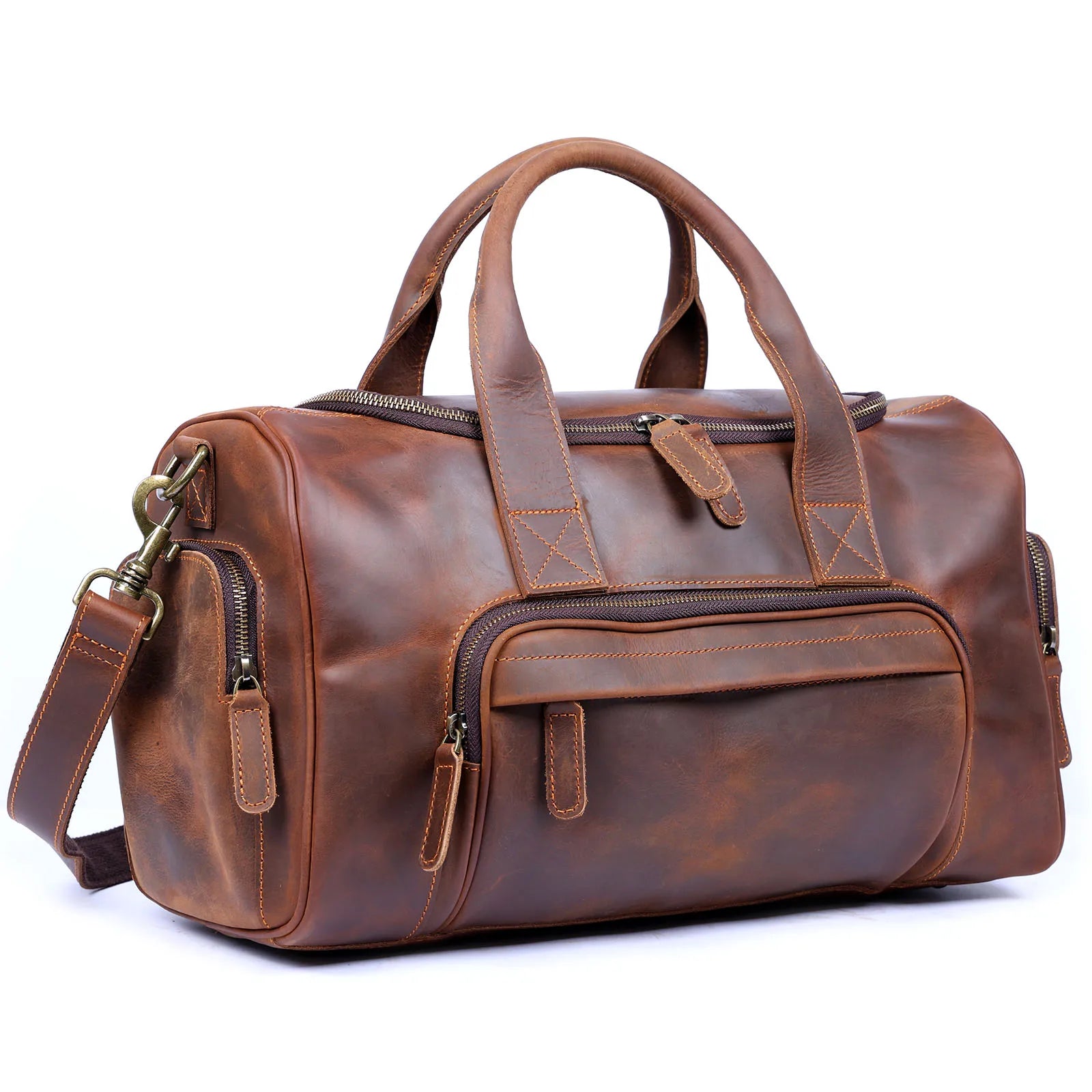 The Brixton - Compact Crazy Horse Leather Travel Bag