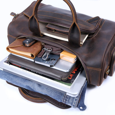 The Brixton - Compact Crazy Horse Leather Travel Bag