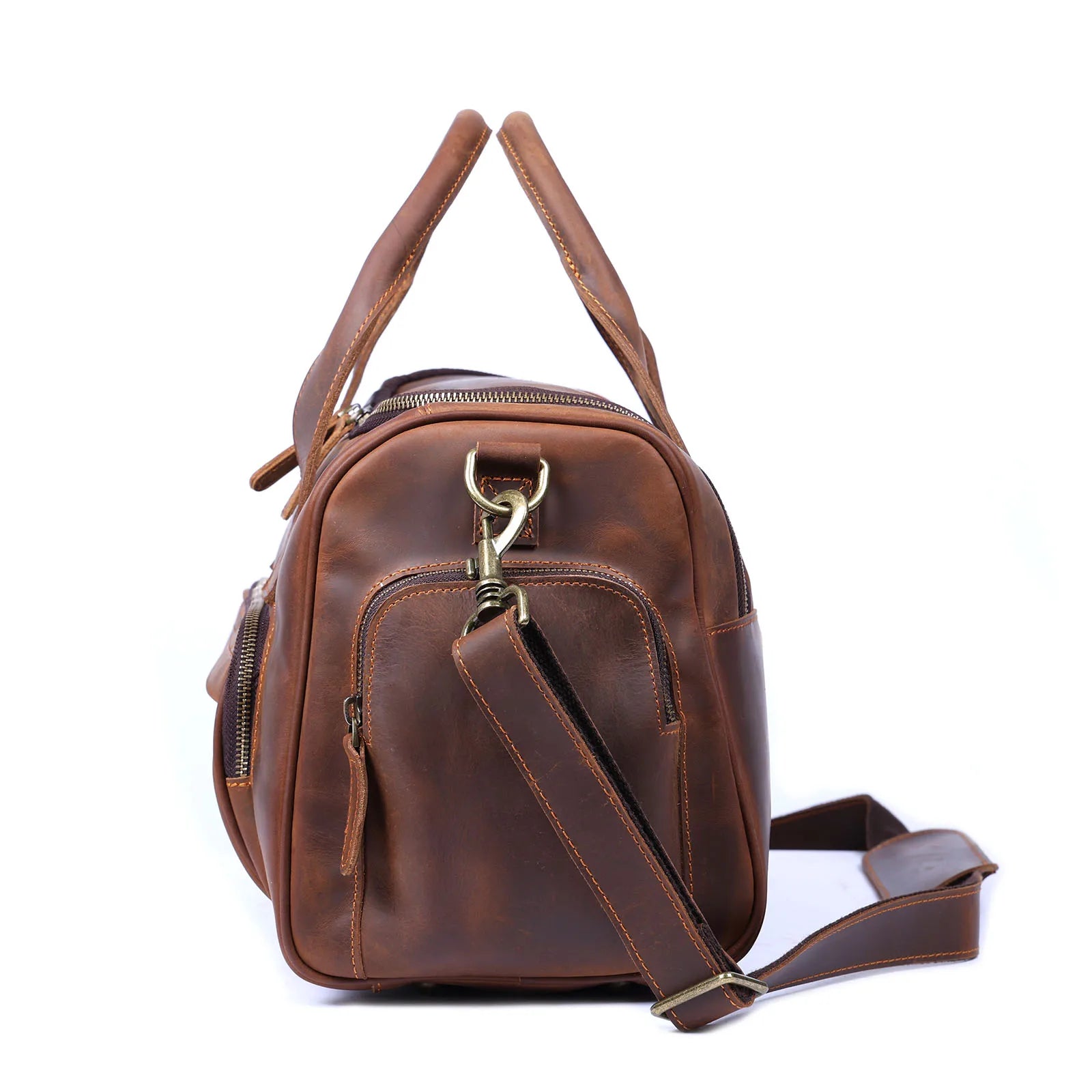 The Brixton - Compact Crazy Horse Leather Travel Bag
