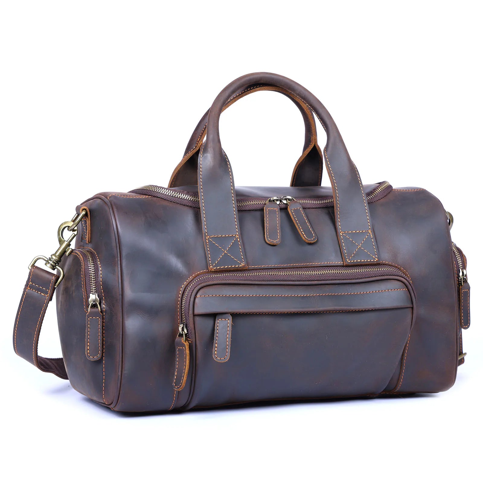 The Brixton - Compact Crazy Horse Leather Travel Bag