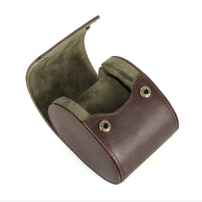 The Ovum Roll — Crazy Horse Leather Egg-Shaped Watch Travel Case