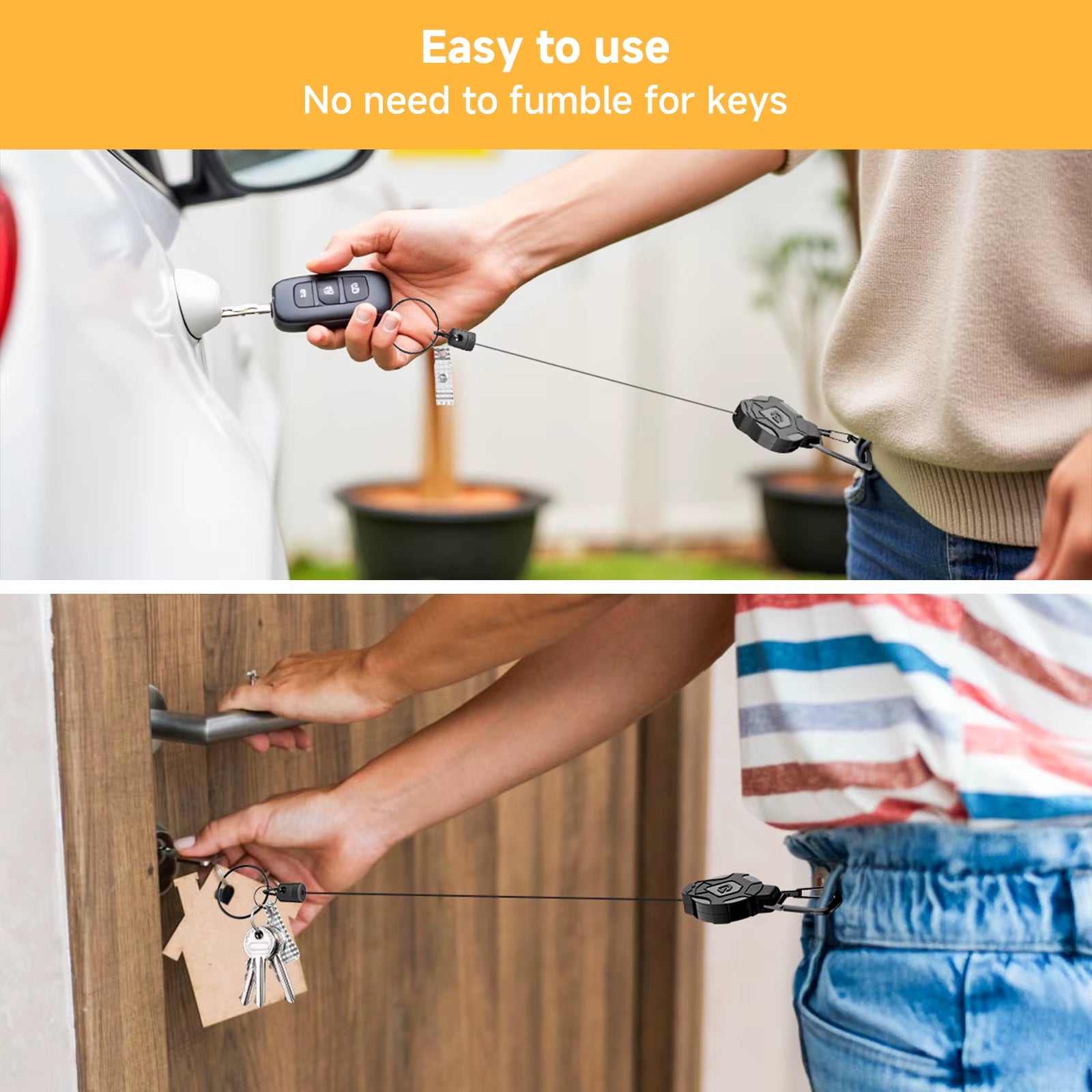 Heavy Duty Retractable Tactical Phone Keychain