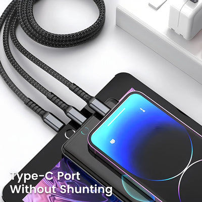 3-in-1 Transparent 100W Fast Charging Braided Cable