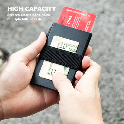 RFID Slide Vault Card Holder with Strap