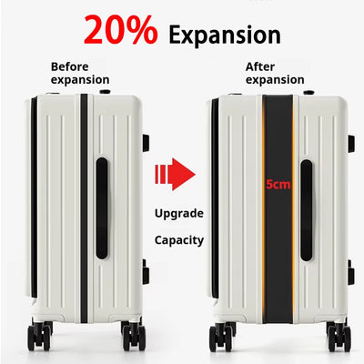 Ultimate Front-Opening Multifunctional Hardside Suitcase with USB Charging 20/24/26"