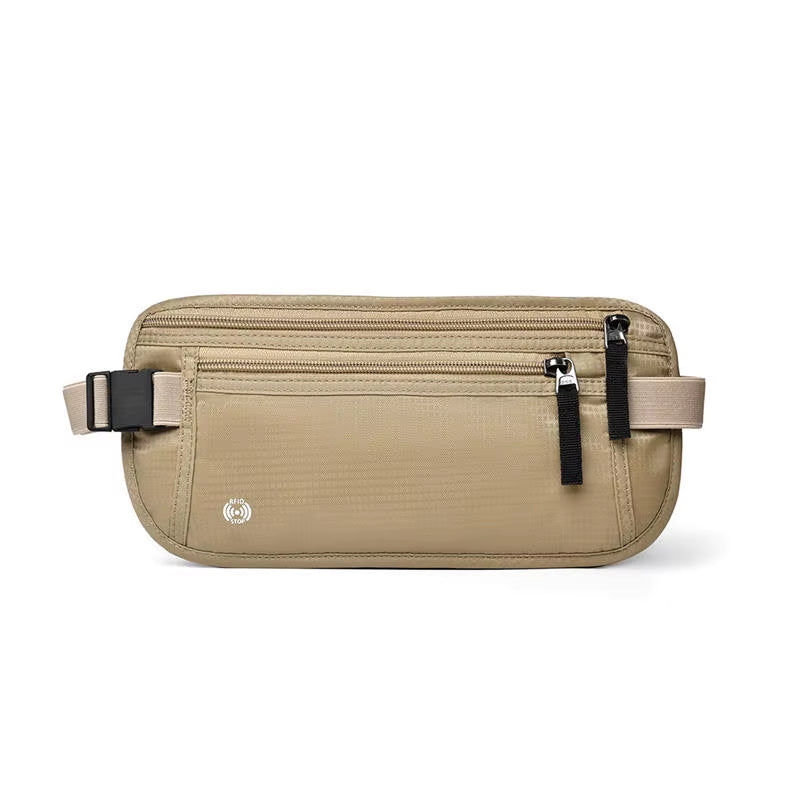 Slim RFID Blocking Travel Money Belt Pouch