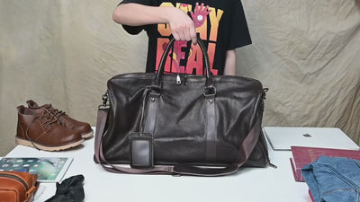 The Garrison - Full-Grain Leather Duffle with Shoe Compartment