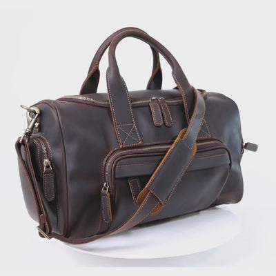 The Brixton - Compact Crazy Horse Leather Travel Bag