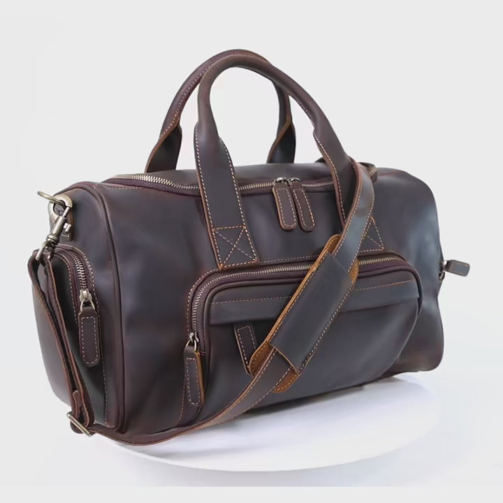The Brixton - Compact Crazy Horse Leather Travel Bag