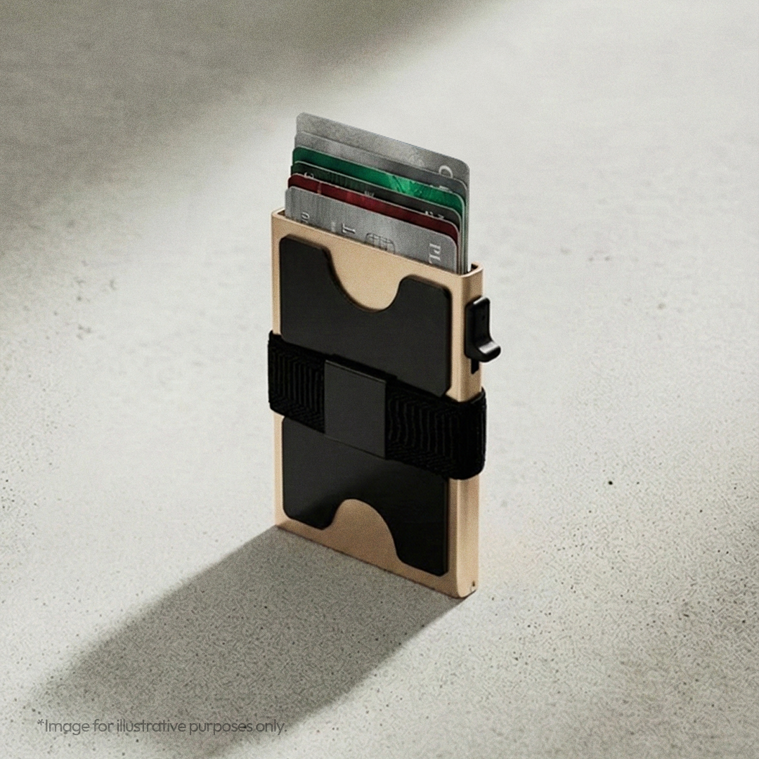 RFID Slide Vault Card Holder with Strap