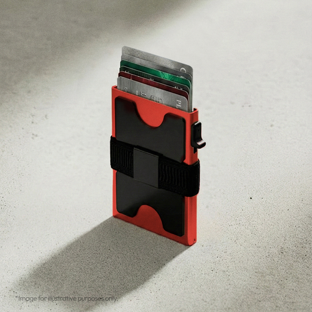 RFID Slide Vault Card Holder with Strap